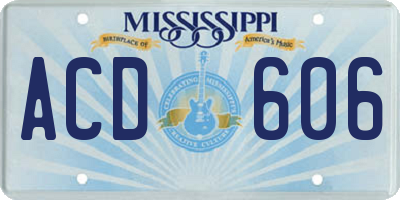 MS license plate ACD606