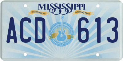 MS license plate ACD613