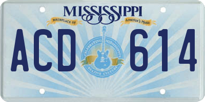 MS license plate ACD614