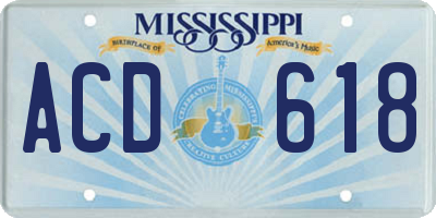 MS license plate ACD618