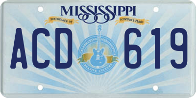 MS license plate ACD619