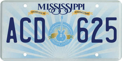MS license plate ACD625