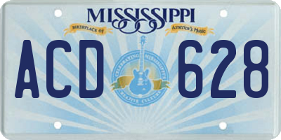 MS license plate ACD628