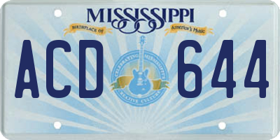 MS license plate ACD644