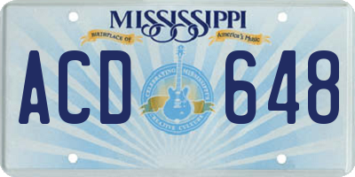 MS license plate ACD648