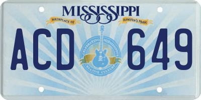MS license plate ACD649