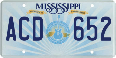MS license plate ACD652