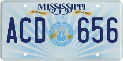 MS license plate ACD656