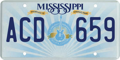 MS license plate ACD659