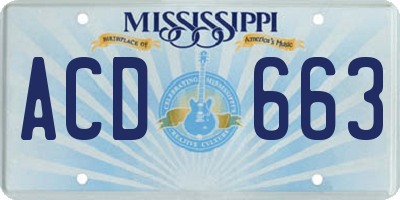 MS license plate ACD663