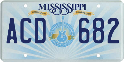 MS license plate ACD682