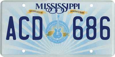 MS license plate ACD686