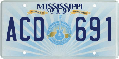 MS license plate ACD691