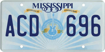 MS license plate ACD696