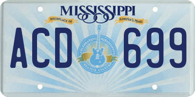 MS license plate ACD699