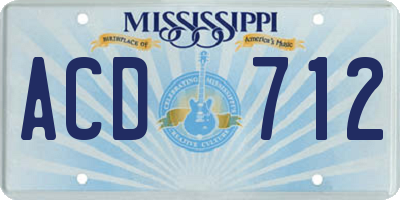 MS license plate ACD712