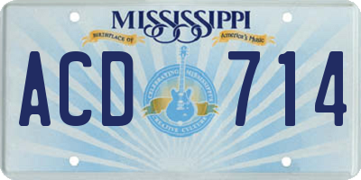 MS license plate ACD714