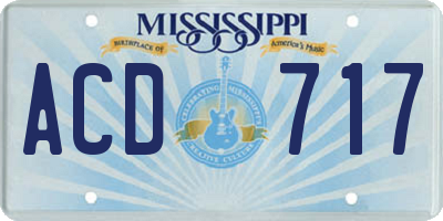 MS license plate ACD717