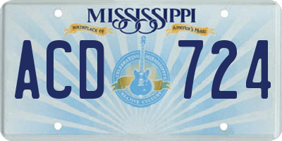 MS license plate ACD724