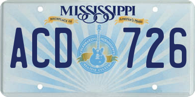 MS license plate ACD726
