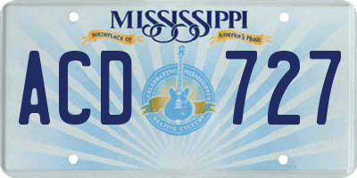 MS license plate ACD727