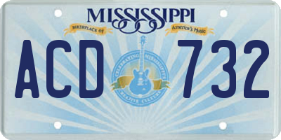 MS license plate ACD732