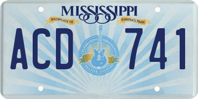MS license plate ACD741