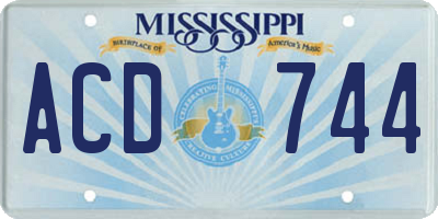 MS license plate ACD744