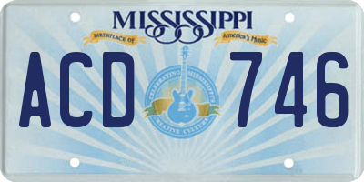 MS license plate ACD746