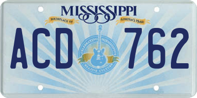 MS license plate ACD762