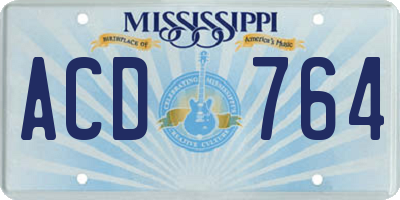 MS license plate ACD764