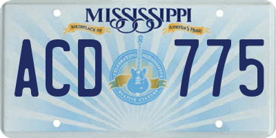 MS license plate ACD775