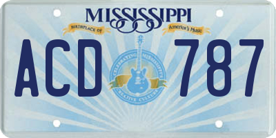 MS license plate ACD787