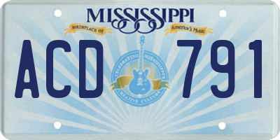 MS license plate ACD791