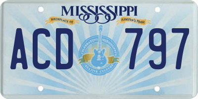 MS license plate ACD797