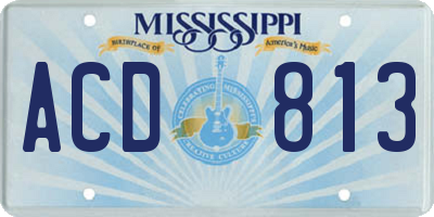 MS license plate ACD813