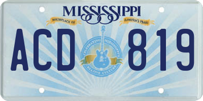 MS license plate ACD819