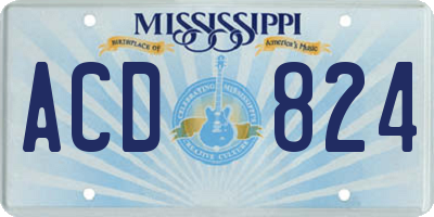 MS license plate ACD824