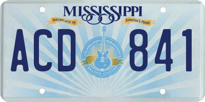 MS license plate ACD841