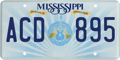 MS license plate ACD895