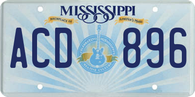 MS license plate ACD896