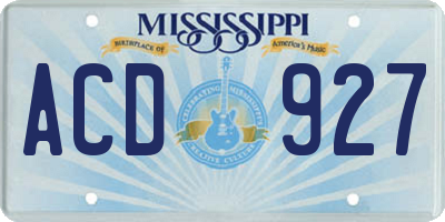 MS license plate ACD927