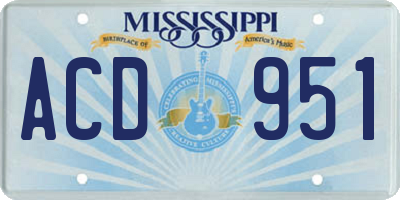 MS license plate ACD951