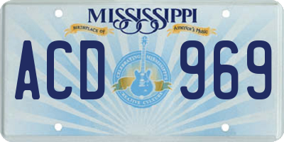 MS license plate ACD969