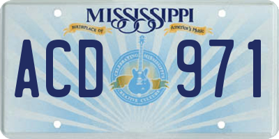 MS license plate ACD971