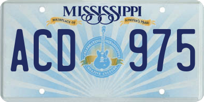 MS license plate ACD975
