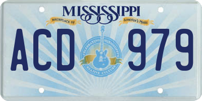 MS license plate ACD979