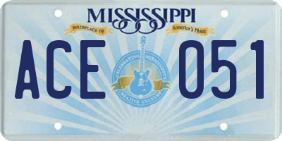 MS license plate ACE051