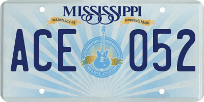 MS license plate ACE052