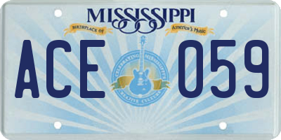 MS license plate ACE059